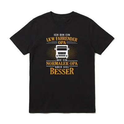 LKW Fahrender Opa Viel T-Shirt – Klassisches T-Shirt in Schwarz