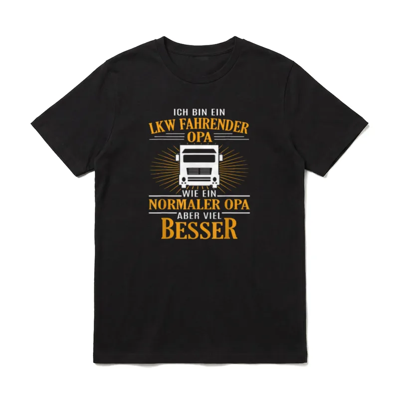 LKW Fahrender Opa Viel T-Shirt – Klassisches T-Shirt in Schwarz