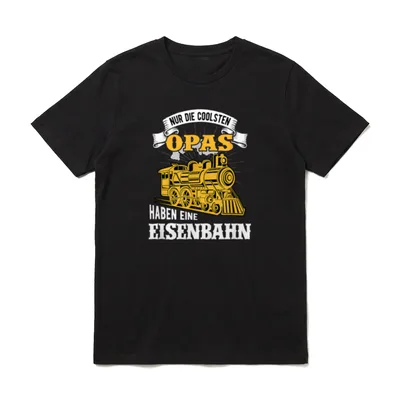 Opa Mit Modelleisenbahn Eisenbahner T-Shirt – Klassisches T-Shirt in Schwarz