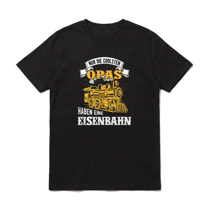 Opa Mit Modelleisenbahn Eisenbahner T-Shirt – Klassisches T-Shirt in Schwarz