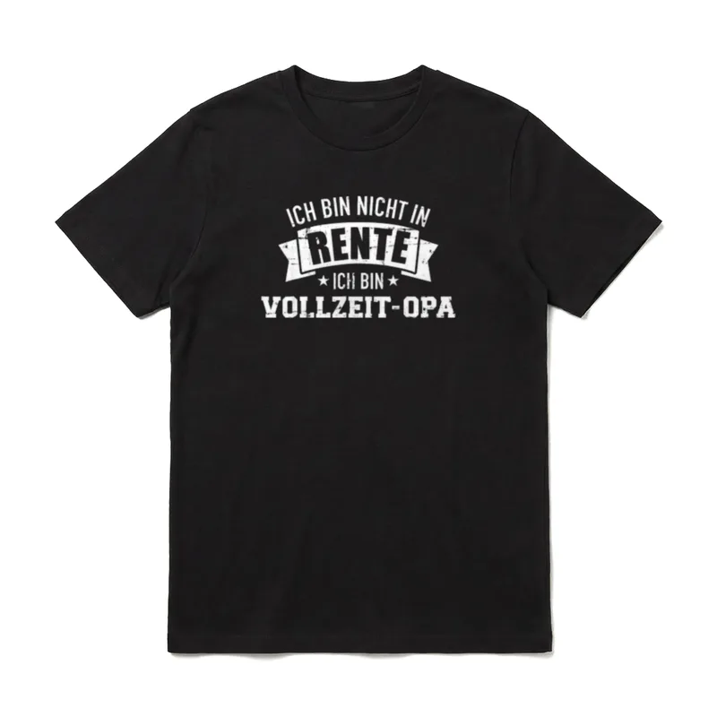 Ich bin nicht Opa in Rente T-Shirt – Klassisches T-Shirt in Schwarz