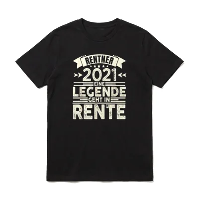 Rente 2021 Opa Oma T-Shirt – Rentner 2021 Eine Legende geht in Rente, fünf Sterne – Klassisches T-Shirt in Schwarz