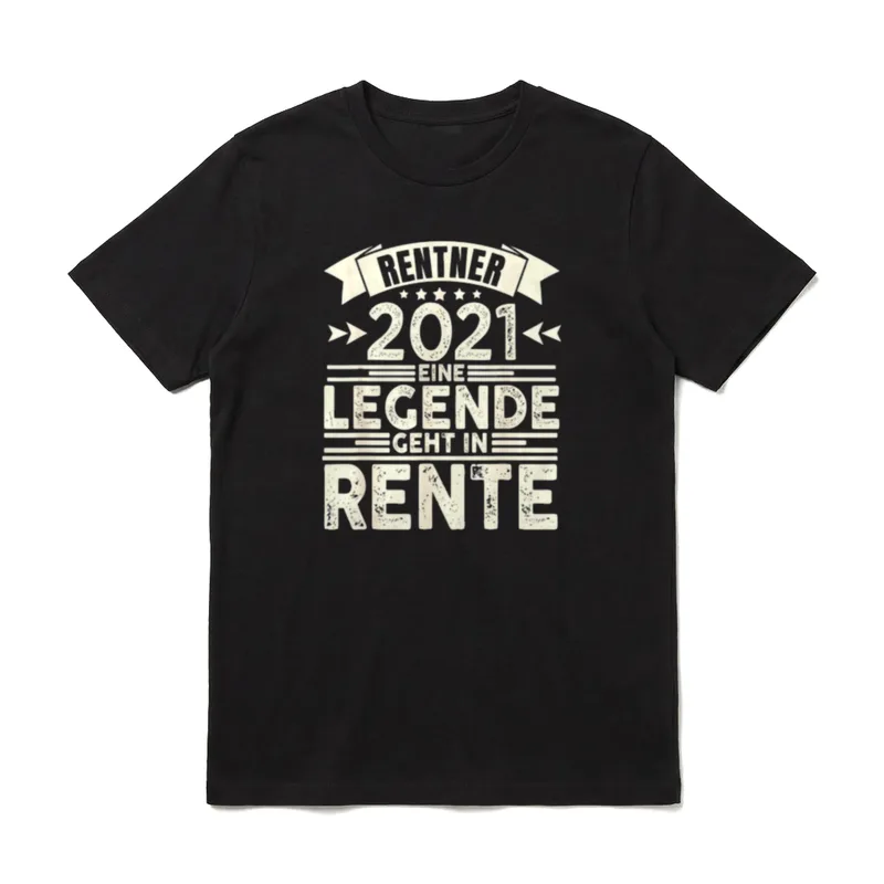 Rente 2021 Opa Oma T-Shirt – Rentner 2021 Eine Legende geht in Rente, fünf Sterne – Klassisches T-Shirt in Schwarz