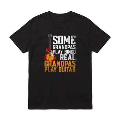 Gitarrist Rocker Opa T-Shirt – Klassisches T-Shirt in Schwarz