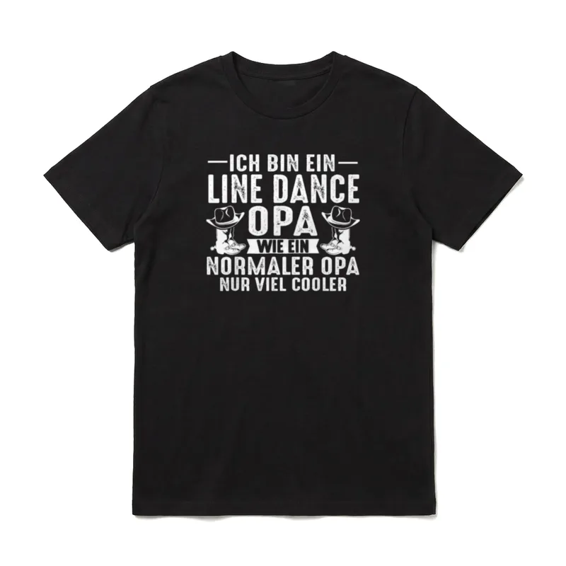 Linedance Opa Line Dance T-Shirt – Klassisches T-Shirt in Schwarz