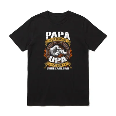 Papa zu Sein ist T-Shirt – Papa Ehre Opa unbezahlbar Fingertupps Grafik – Klassisches T-Shirt in Schwarz