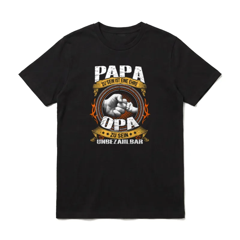 Papa zu Sein ist T-Shirt – Papa Ehre Opa unbezahlbar Fingertupps Grafik – Klassisches T-Shirt in Schwarz