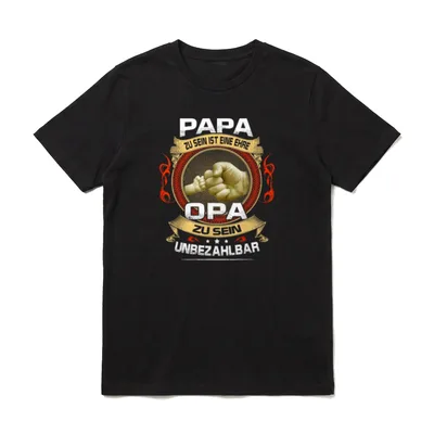 Papa zu sein ist T-Shirt – Fingerschlag Papa Ehre Opa unbezahlbar Vintage Emblem – Klassisches T-Shirt in Schwarz