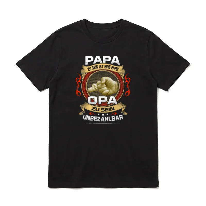 Papa zu sein ist T-Shirt – Fingerschlag Papa Ehre Opa unbezahlbar Vintage Emblem – Klassisches T-Shirt in Schwarz