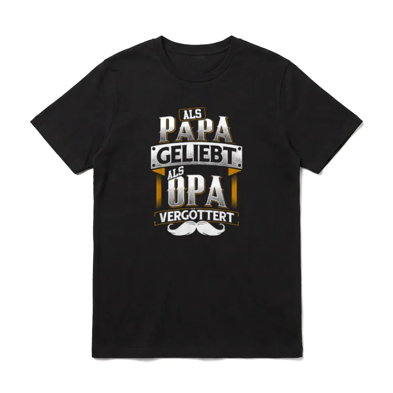 Als Papa geliebt als Opa T-Shirt – Klassisches T-Shirt in Schwarz