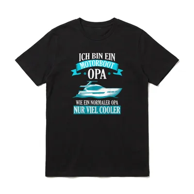 Motorboot Opa Boot Boote T-Shirt – Klassisches T-Shirt in Schwarz