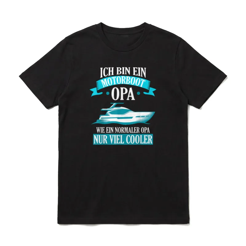 Motorboot Opa Boot Boote T-Shirt – Klassisches T-Shirt in Schwarz