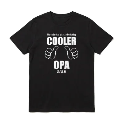 So sieht ein richtig Opa Sprüche & Geschenke T-Shirt – Klassisches T-Shirt in Schwarz