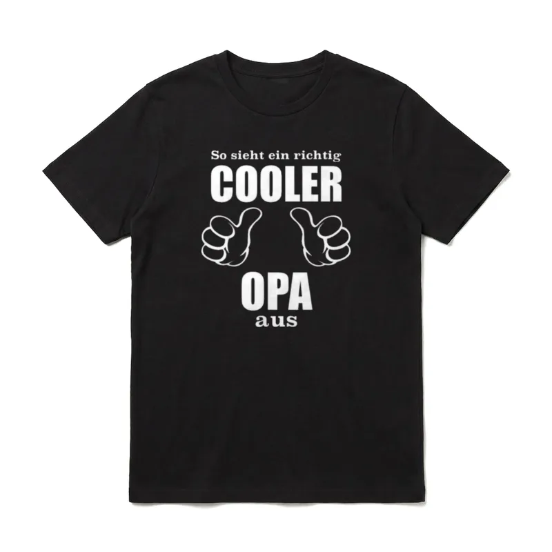 So sieht ein richtig Opa Sprüche & Geschenke T-Shirt – Klassisches T-Shirt in Schwarz