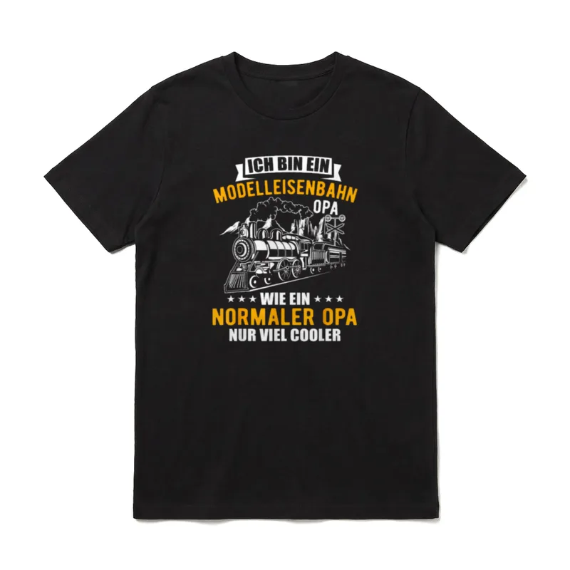 Dampflok Lokomotiven Züge Modellbahn T-Shirt – Klassisches T-Shirt in Schwarz