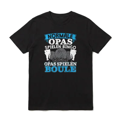 Boule Opa Petanque & T-Shirt – Normale Opas spielen Bingo, coole Opas spielen Boule – Klassisches T-Shirt in Schwarz