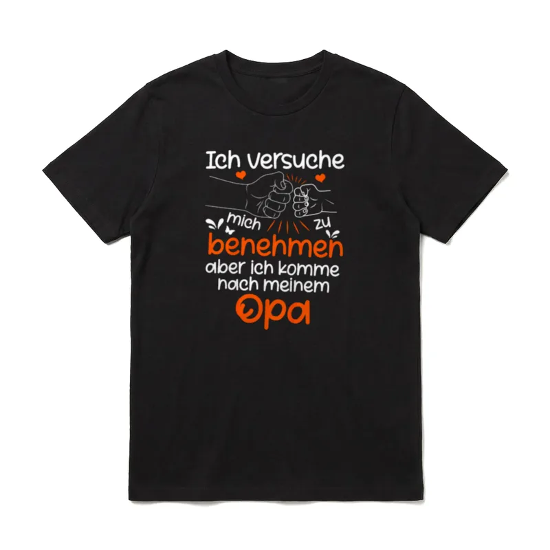 Ich versuche mich Opa Sprüche & Geschenke T-Shirt – Klassisches T-Shirt in Schwarz