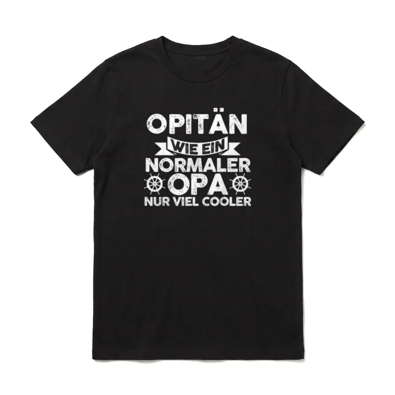 Opitän wie EIN normaler T-Shirt – Opitän wie ein normaler Opa nur viel cooler mit zwei Ruder – Klassisches T-Shirt in Schwarz