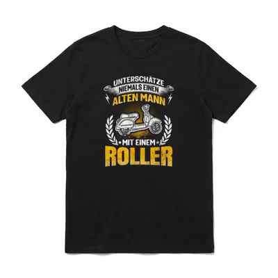 Alter Mann Roller Moped T-Shirt – Klassisches T-Shirt in Schwarz