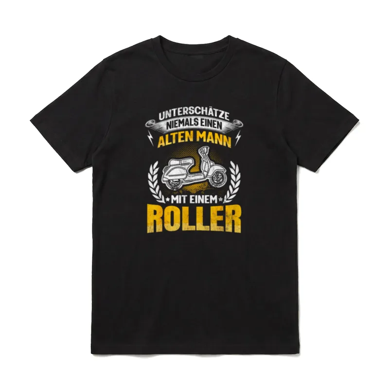 Alter Mann Roller Moped T-Shirt – Klassisches T-Shirt in Schwarz