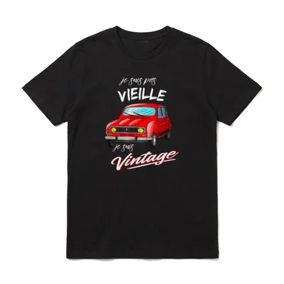 Vintage Auto Klassisch R4 T-Shirt – Klassisches T-Shirt in Schwarz