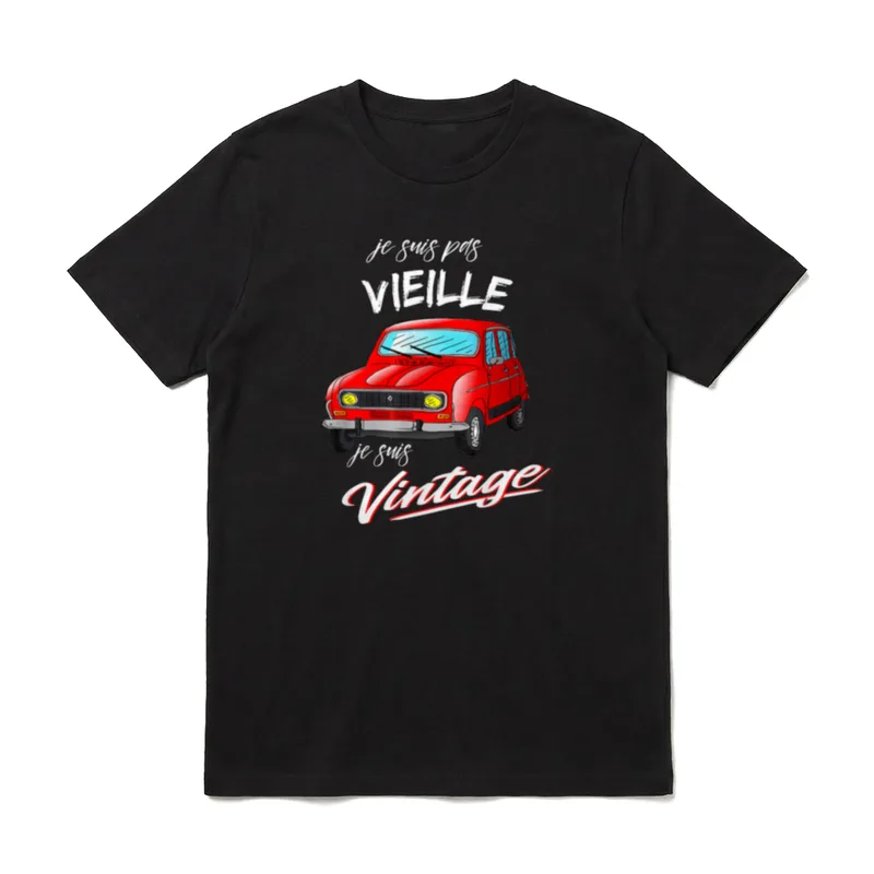 Vintage Auto Klassisch R4 T-Shirt – Klassisches T-Shirt in Schwarz