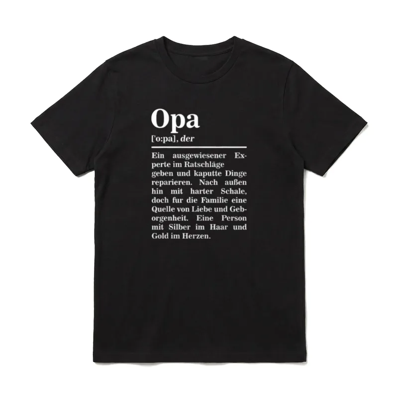 Opa Definition Süßes für den coolen T-Shirt – Klassisches T-Shirt in Schwarz