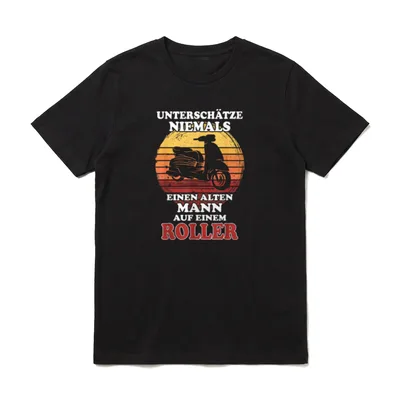 Rollerfahrer Moped Unterschätze Alter T-Shirt – Klassisches T-Shirt in Schwarz