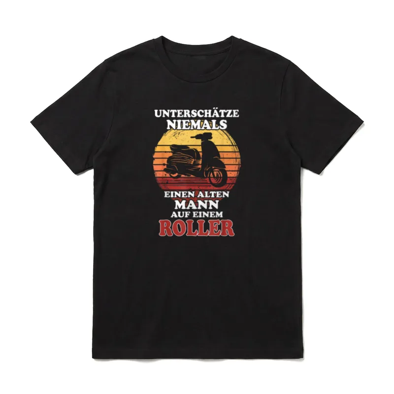 Rollerfahrer Moped Unterschätze Alter T-Shirt – Klassisches T-Shirt in Schwarz