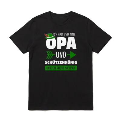 Schützenkönig Opa Sportschütze Schützenfest T-Shirt – Klassisches T-Shirt in Schwarz