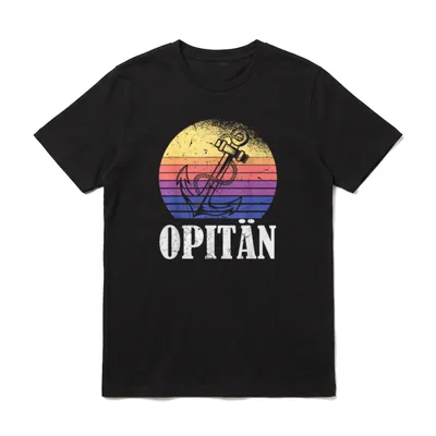 Kapitän Opa Opitän Boot T-Shirt – Klassisches T-Shirt in Schwarz