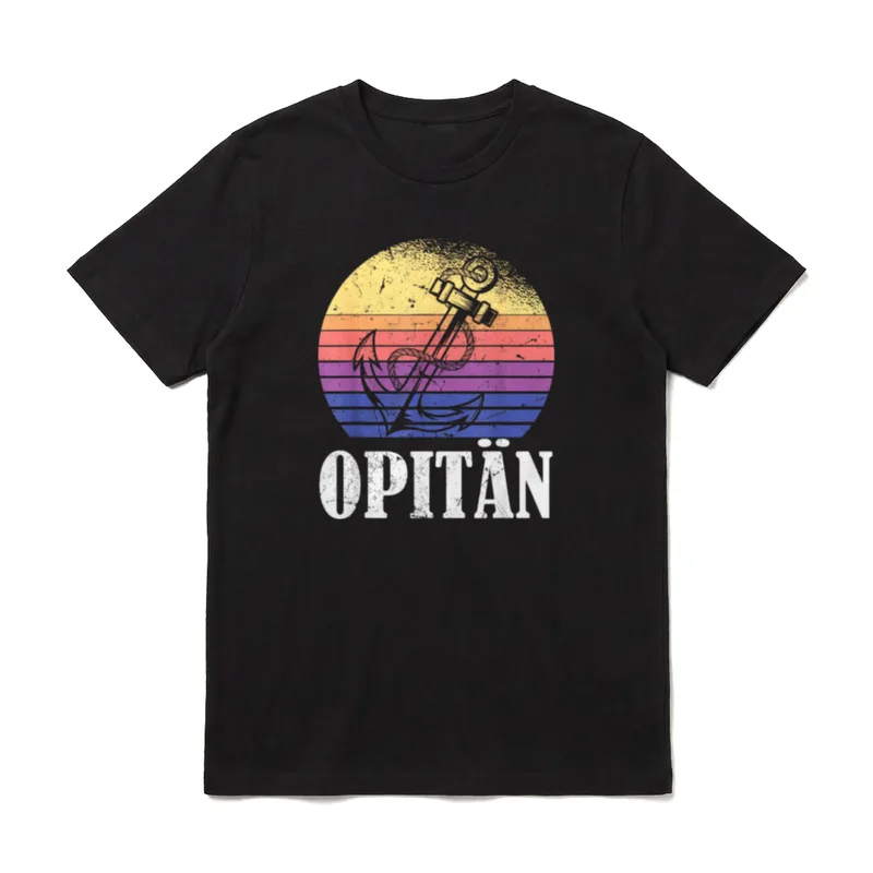 Kapitän Opa Opitän Boot T-Shirt – Klassisches T-Shirt in Schwarz