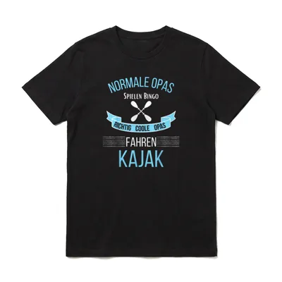 Kajak Opa Paddel Wassersport T-Shirt – Normale Opas spielen Bingo Kajak Paddel Spruch – Klassisches T-Shirt in Schwarz