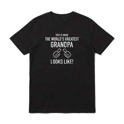 Bester Opa greatest grandpa T-Shirt – Schriftzug weltbester Opa mit zwei Daumen hoch – Klassisches T-Shirt in Schwarz