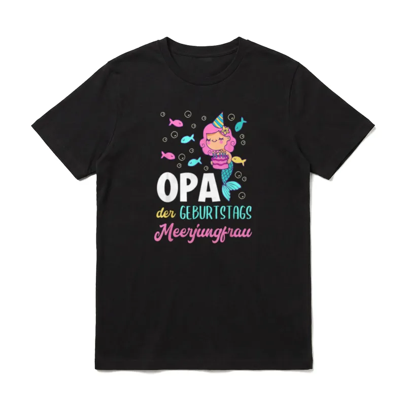 Opa Der Geburtstags Meerjungfrau T-Shirt – Klassisches T-Shirt in Schwarz