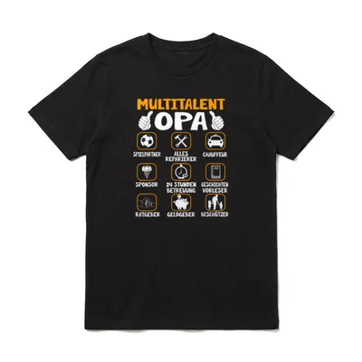 Multitalent Bester Opa T-Shirt – Klassisches T-Shirt in Schwarz