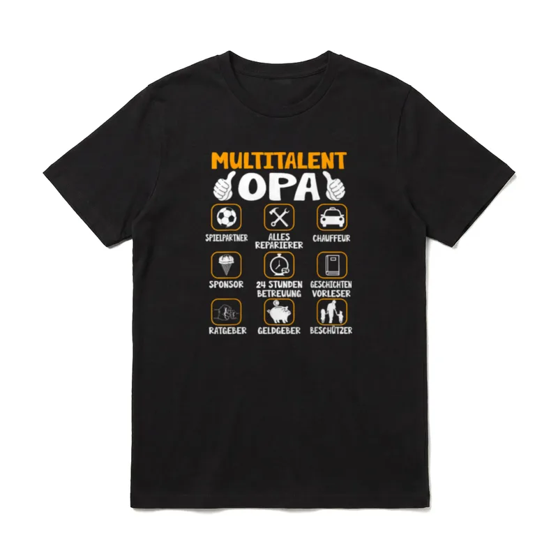 Multitalent Bester Opa T-Shirt – Klassisches T-Shirt in Schwarz