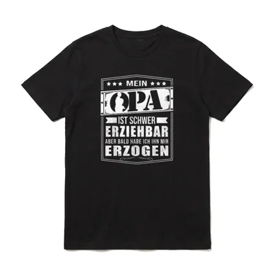 Mein Opa Ist Schwer Erziehbar T-Shirt – Klassisches T-Shirt in Schwarz