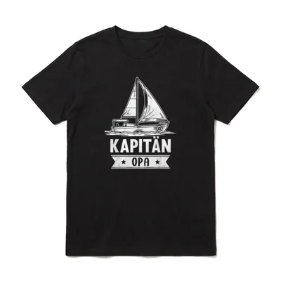 Segelschiff Käpt'n Opa Boot T-Shirt – Klassisches T-Shirt in Schwarz