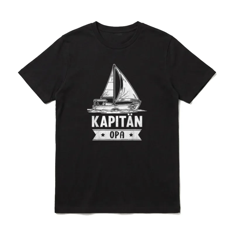 Segelschiff Käpt'n Opa Boot T-Shirt – Klassisches T-Shirt in Schwarz