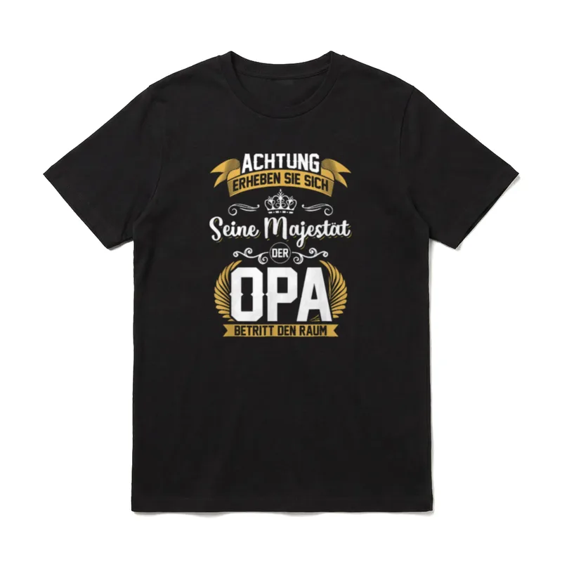 Achtung erheben sie sich Opa T-Shirt – Klassisches T-Shirt in Schwarz