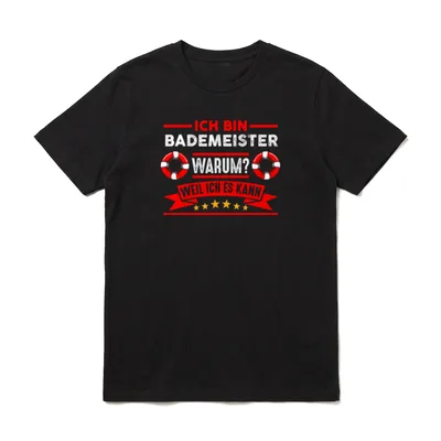 Bademeister Opa wie T-Shirt – Klassisches T-Shirt in Schwarz