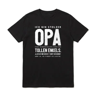 Opa Geburtstag Opa Spruch T-Shirt – Ich bin stolzer Opa eines tollen Enkels – Klassisches T-Shirt in Schwarz