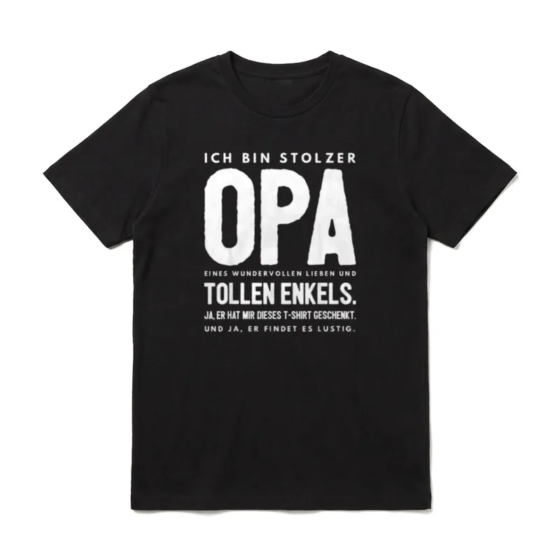Opa Geburtstag Opa Spruch T-Shirt – Ich bin stolzer Opa eines tollen Enkels – Klassisches T-Shirt in Schwarz