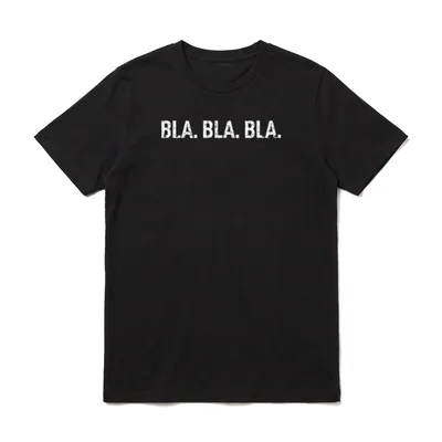 Opa Ironie Fun BlaBla T-Shirt – Schriftzug „BLA. BLA. BLA.“ in verwittertem Druck – Klassisches T-Shirt in Schwarz