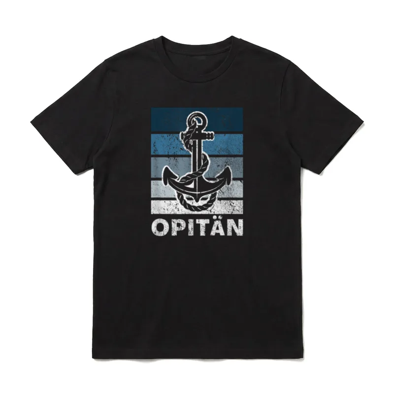 Opa Kapitän Boot Anker T-Shirt – Klassisches T-Shirt in Schwarz