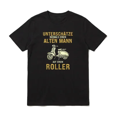 Unterschätze Niemals Alten Mann Roller T-Shirt – Klassisches T-Shirt in Schwarz