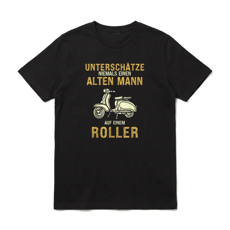 Unterschätze Niemals Alten Mann Roller T-Shirt – Klassisches T-Shirt in Schwarz