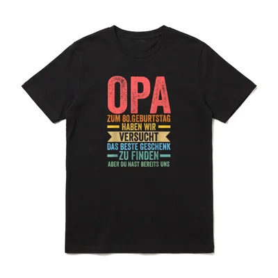 Opa zum 80.Geburtstag 80.Geburtstag T-Shirt – Klassisches T-Shirt in Schwarz