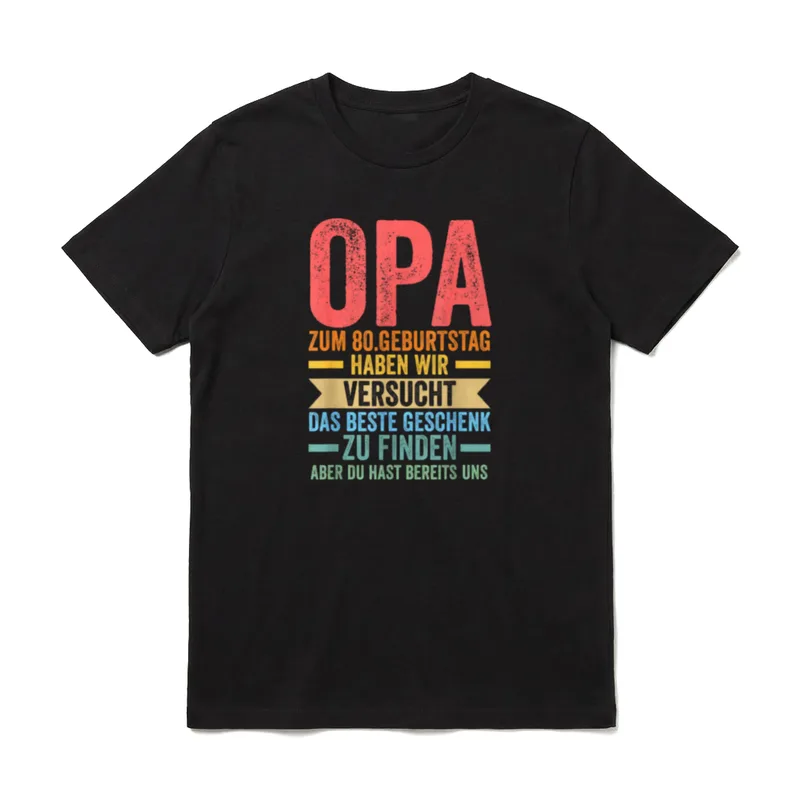 Opa zum 80.Geburtstag 80.Geburtstag T-Shirt – Klassisches T-Shirt in Schwarz